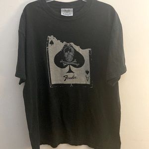 Fender the rock and roll lifestyle tee shirt black and gray size medium unisex
